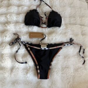 Burberry Black Bikini with Signature Check Trim